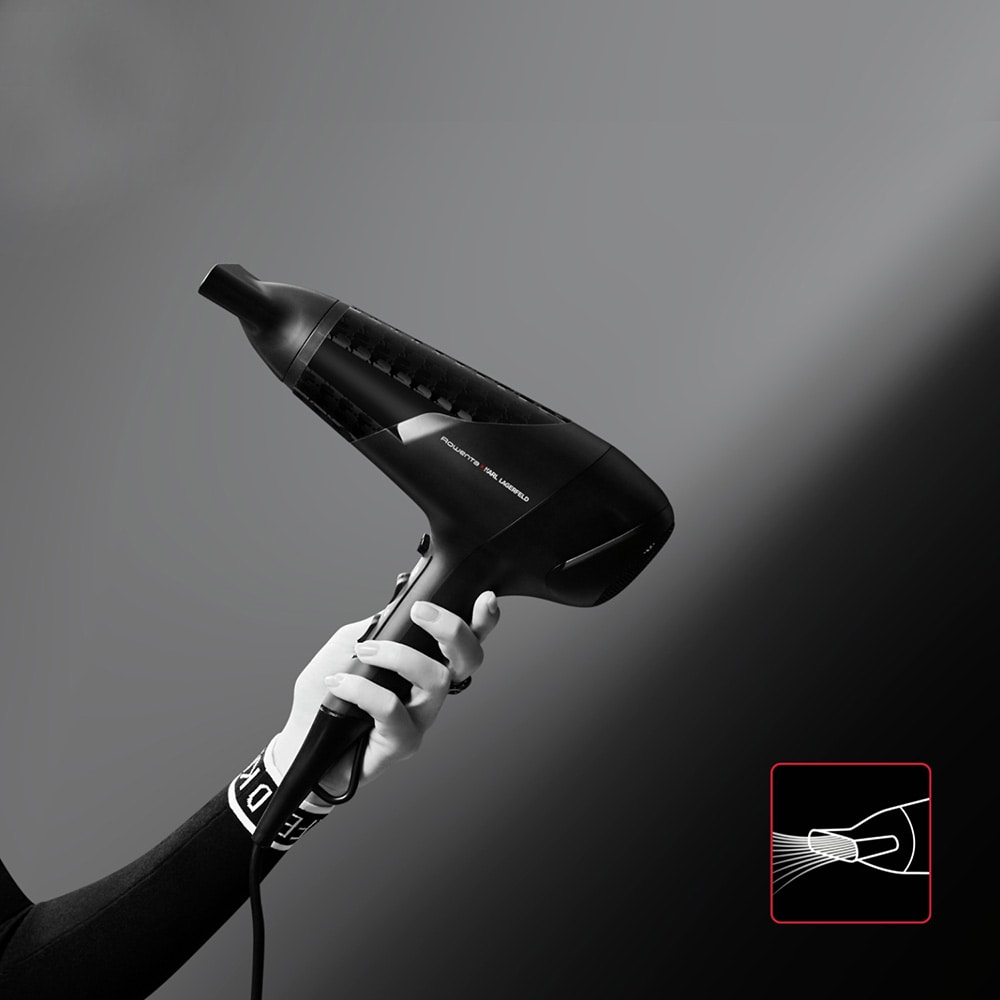 Uscator de par ROWENTA X Karl Lagerfeld CV581LF0, 2100W, 2 viteze, negru