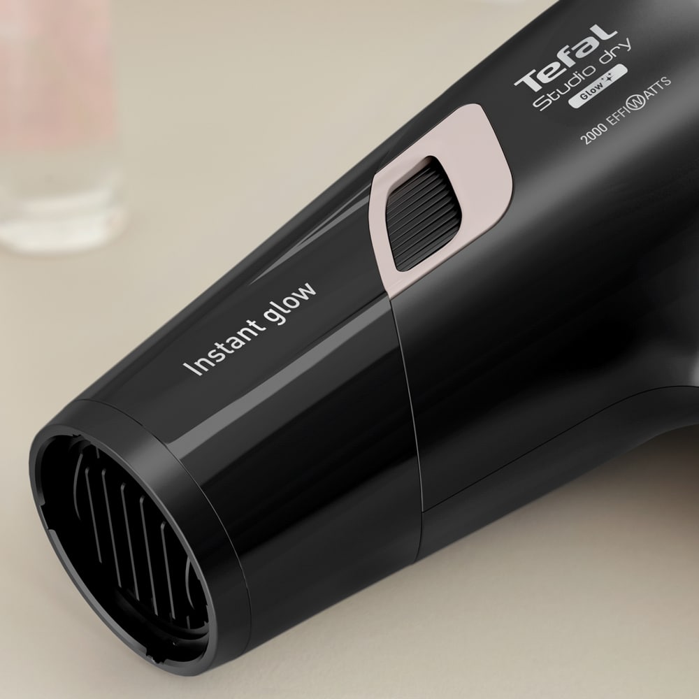 Uscator de par ROWENTA Studio Dry Glow CV5820F0, 2 viteze, 3 trepte de temperatura, negru