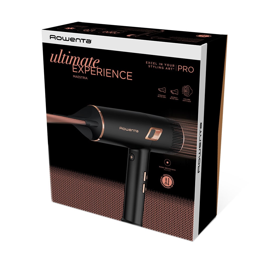 Uscator de par ROWENTA Ultimate Experience Maestria CV9920F0, 3 viteze, 3 trepte de temperatura, negru-maro