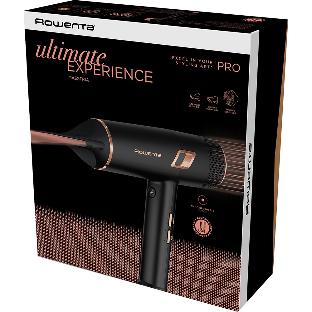 Uscator de par ROWENTA Ultimate Experience Maestria CV9920F0, 3 viteze, 3 trepte de temperatura, negru-maro