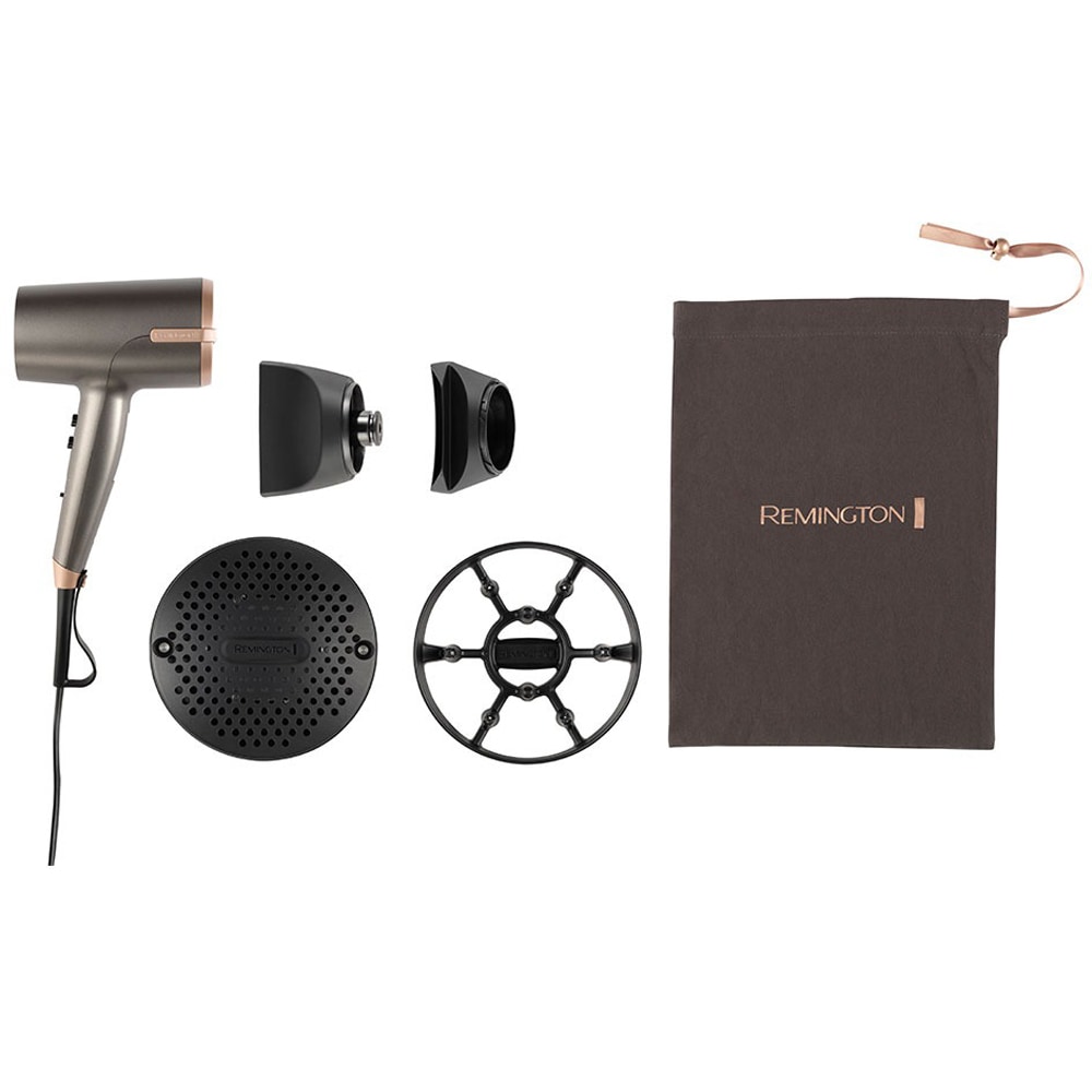 Uscator de par REMINGTON ONE Dry & Style D6077, 2000W, 8 combinatii caldura/viteza, negru