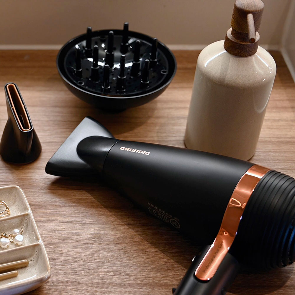 Uscator de par GRUNDIG Natura Shine HD8080, 2300W, 2 viteze, negru