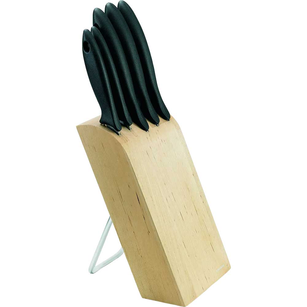Set cutite FISKARS Essential 1023782, 6 piese, 7-23cm, negru-maro