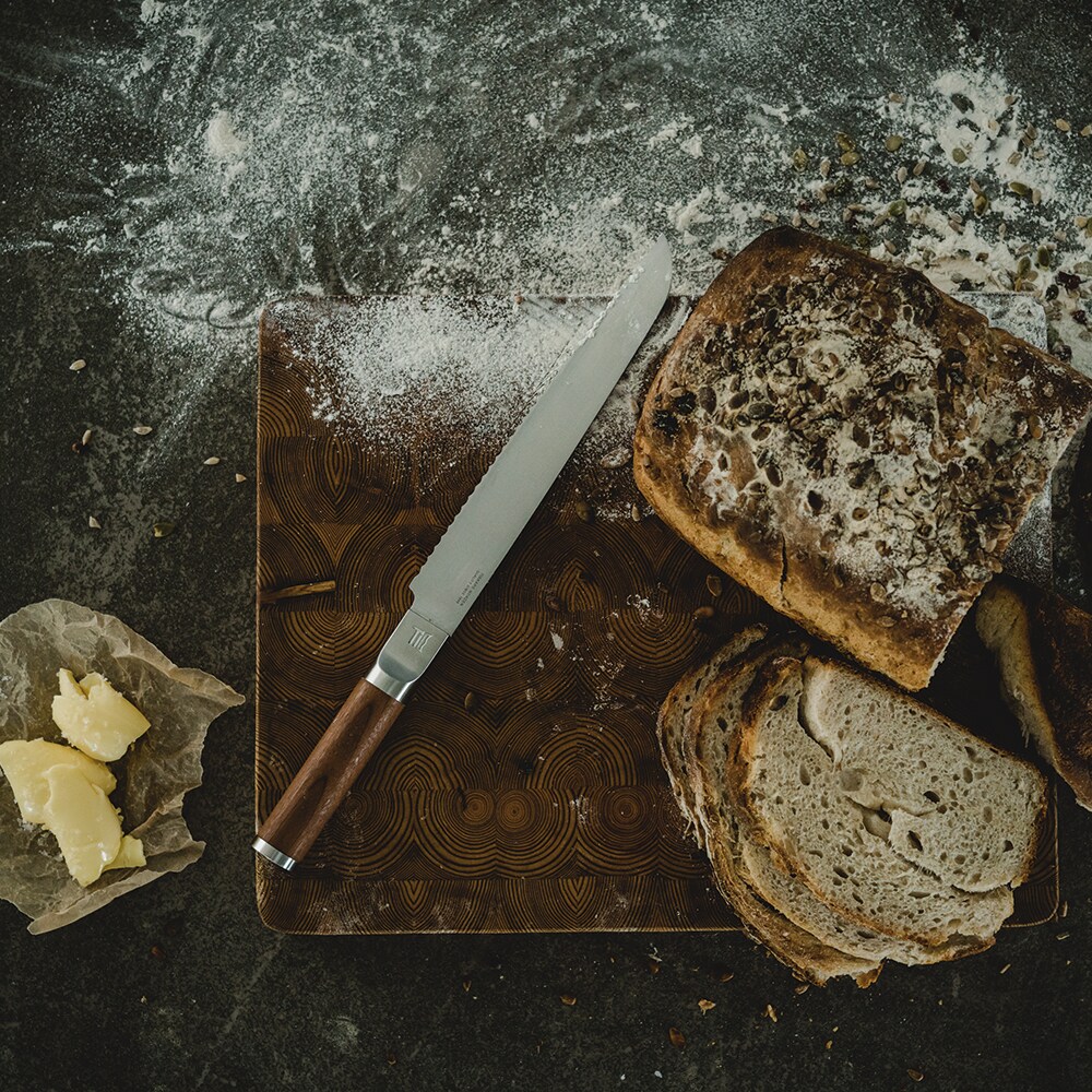 Cutit pentru paine FISKARS Norden 1026421, 23cm, otel, maro