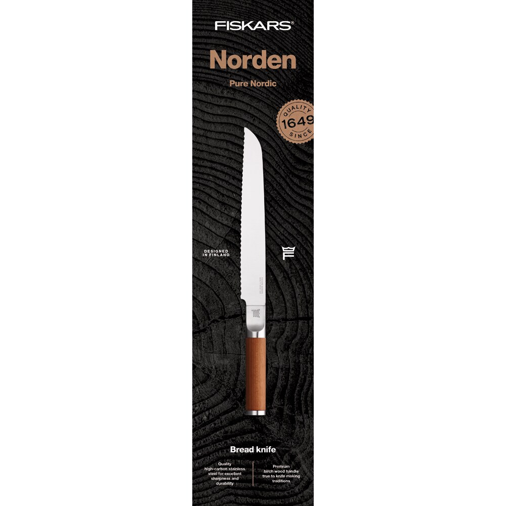 Cutit pentru paine FISKARS Norden 1026421, 23cm, otel, maro
