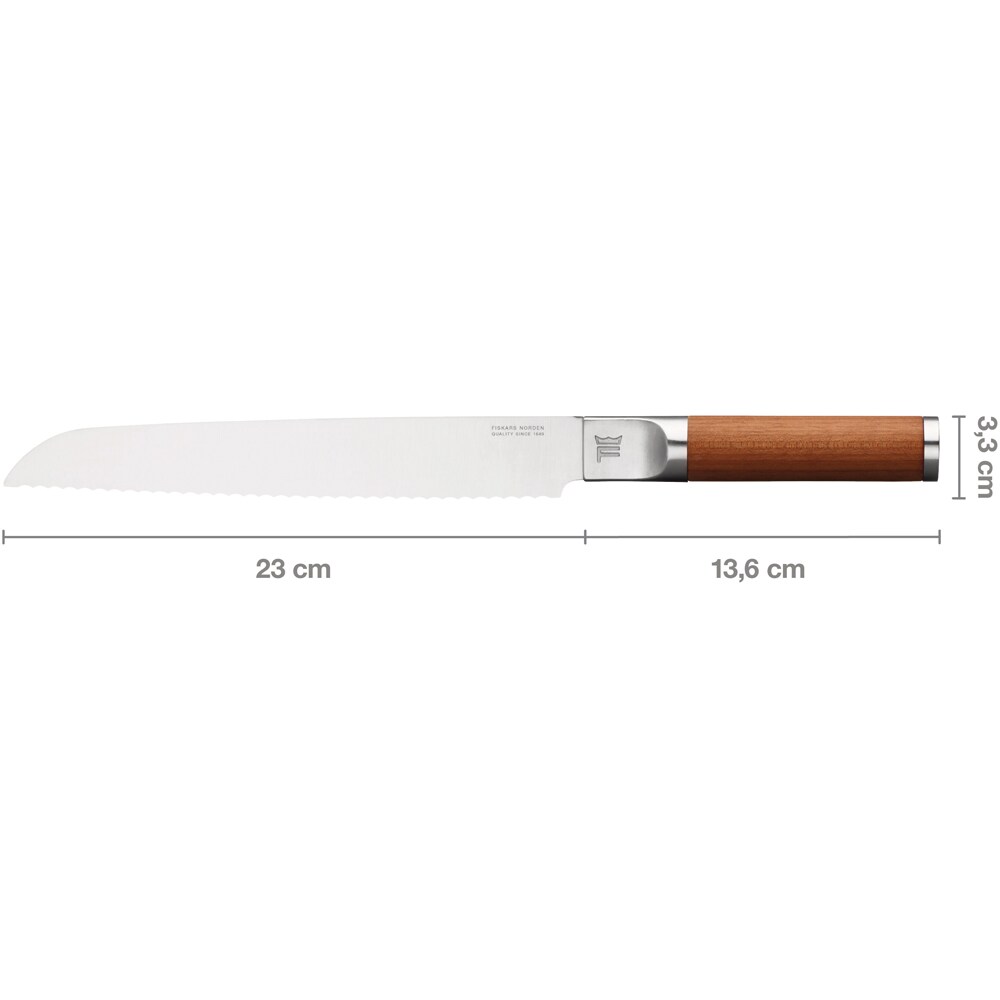Cutit pentru paine FISKARS Norden 1026421, 23cm, otel, maro