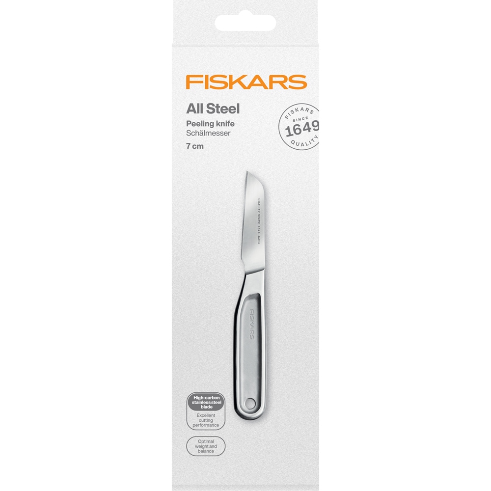 Cutit pentru curatat legume FISKARS All Steel 1062889, 7cm, otel, argintiu