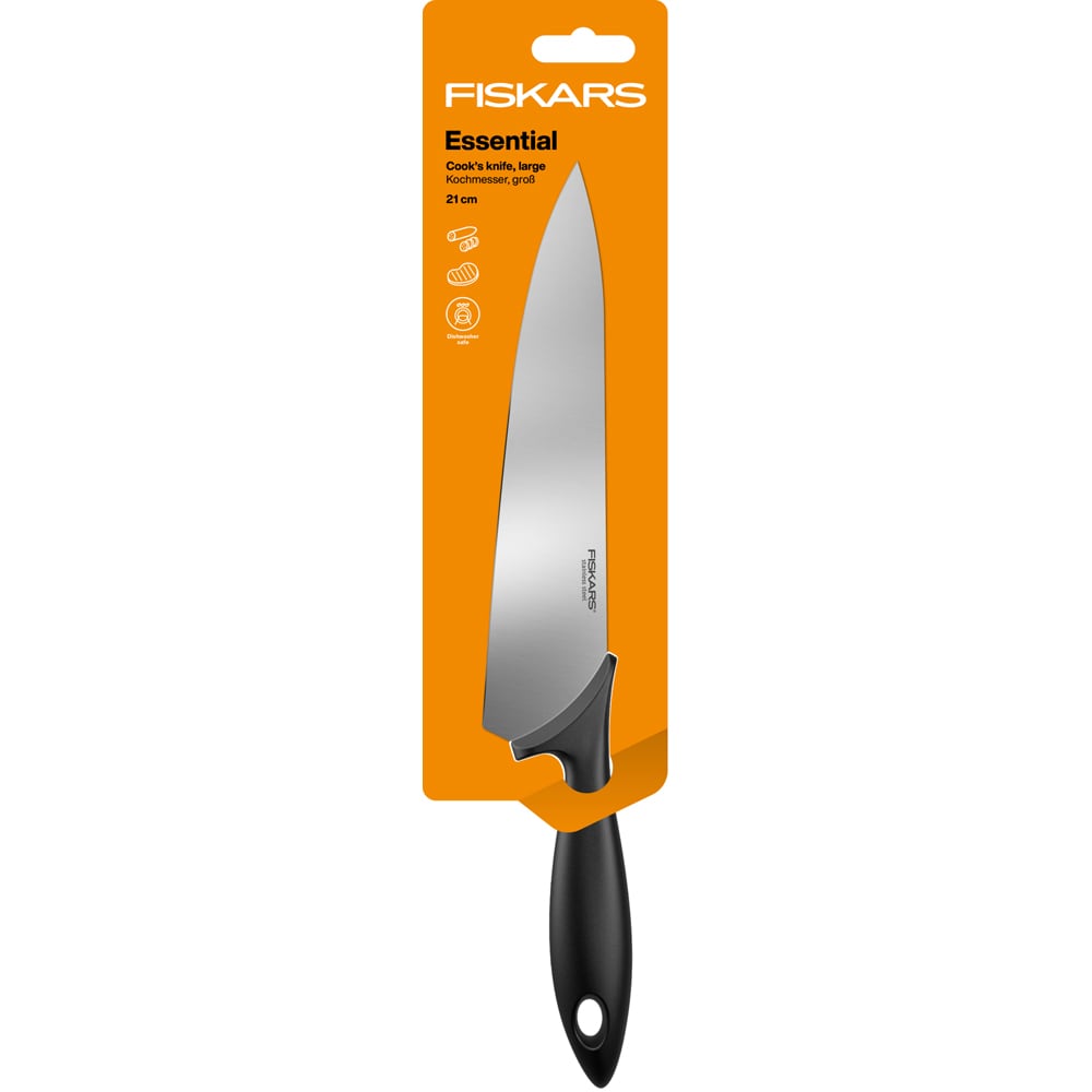 Cutit bucatar FISKARS Essential 1065565, 21cm, otel, negru