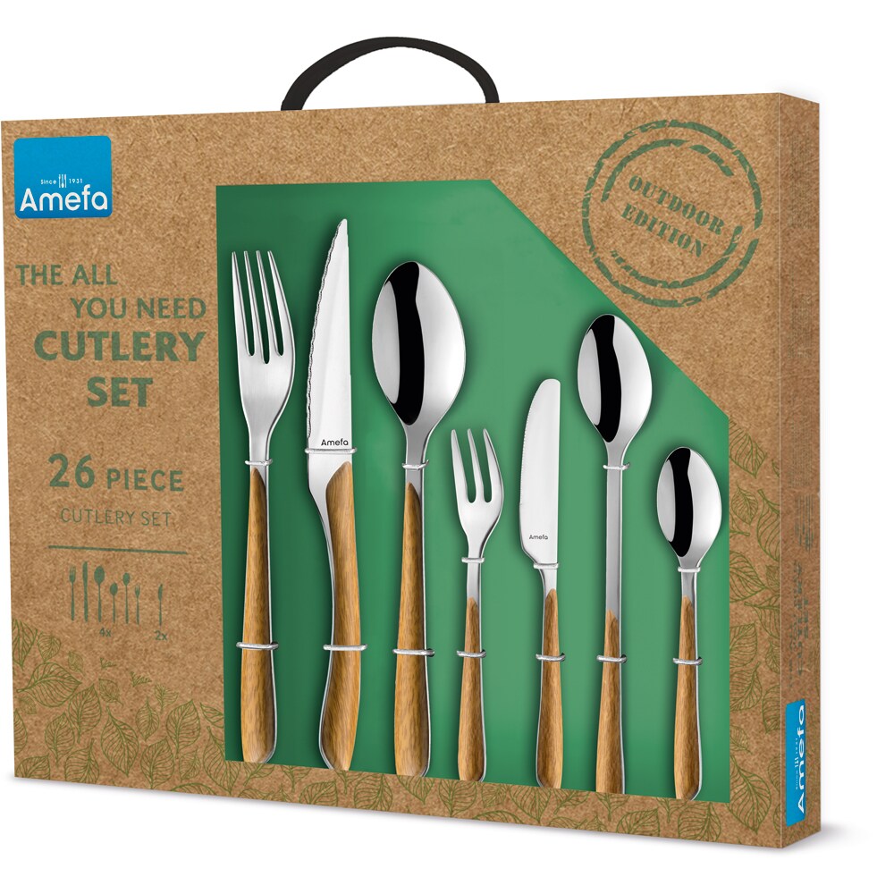Set tacamuri AMEFA Eclat Nature, 26 piese, inox