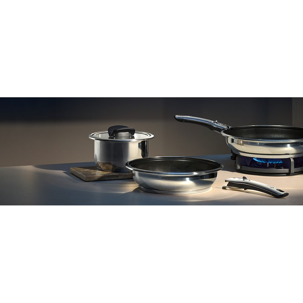 Maner detasabil pentru gama de vase de gatit WMF Click & Serve 787106820, inox, argintiu