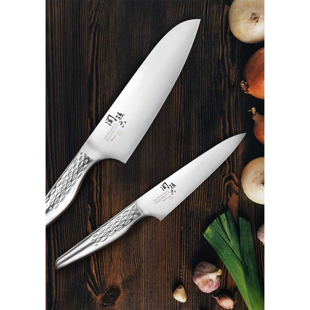 Cutit Santoku KAI Seki Magoroku Shoso AB-5156, 16.5cm, inox, argintiu