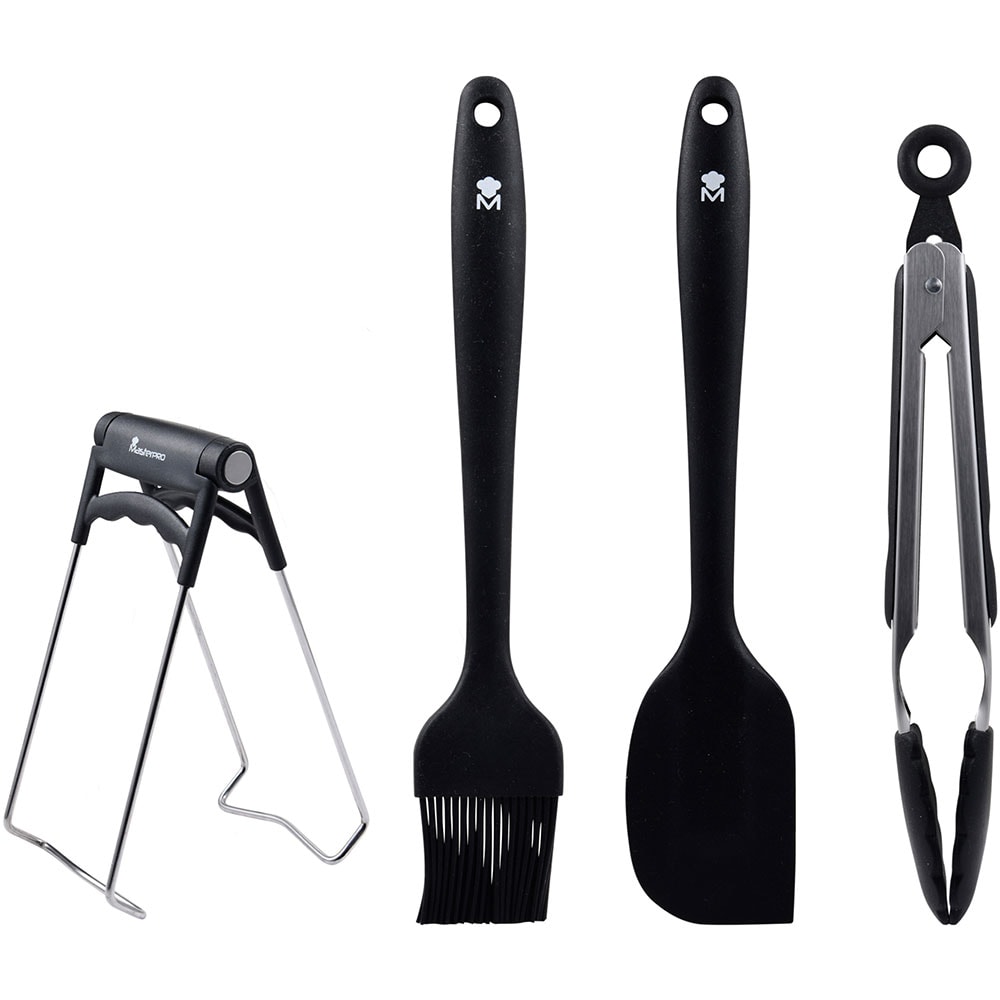 Set ustensile bucatarie MASTERPRO, 4 piese, silicon, negru