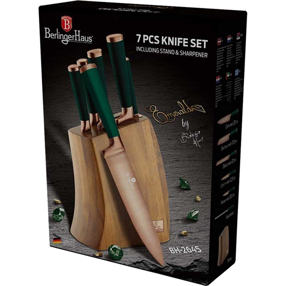 Set cutite BERLINGER HAUS Emerald BH/2645, 7 piese, 9-20cm, verde