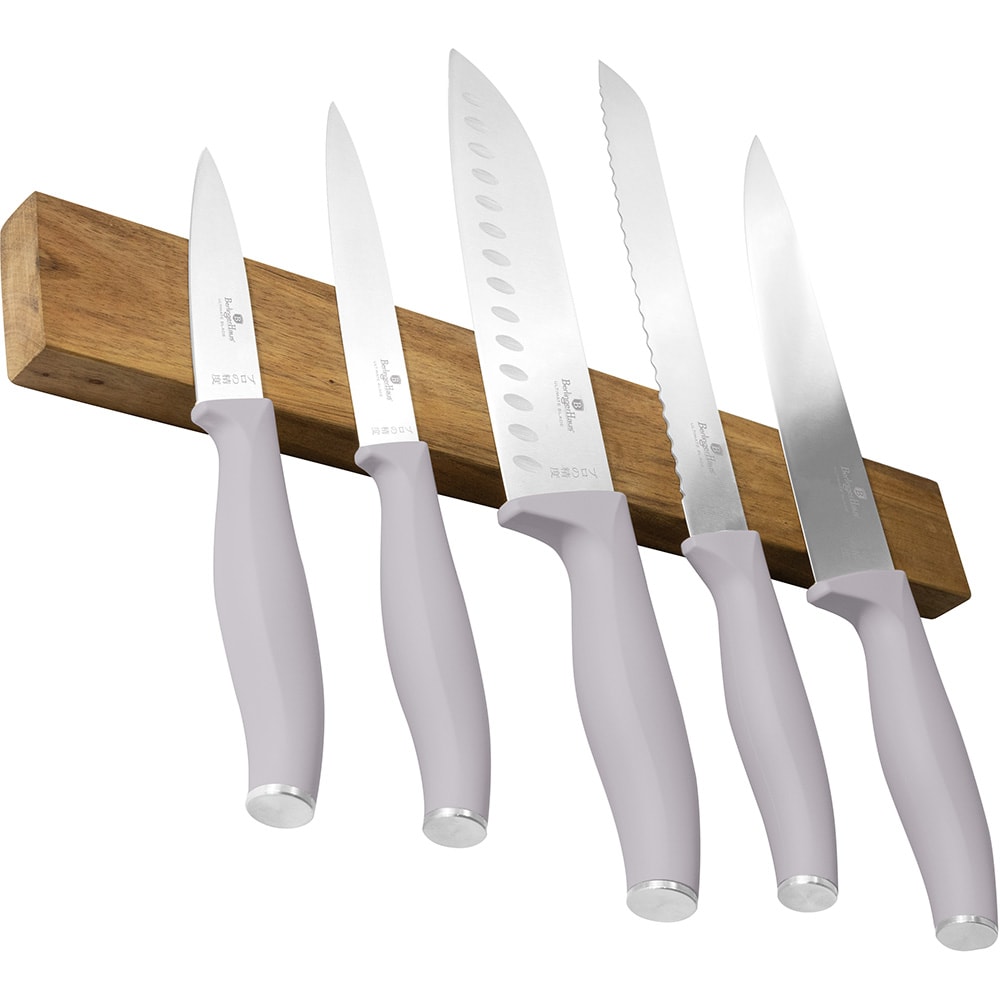 Set cutite BERLINGER HAUS BH/2946 + suport magnetic, 5 piese, otel, 9-20cm, gri