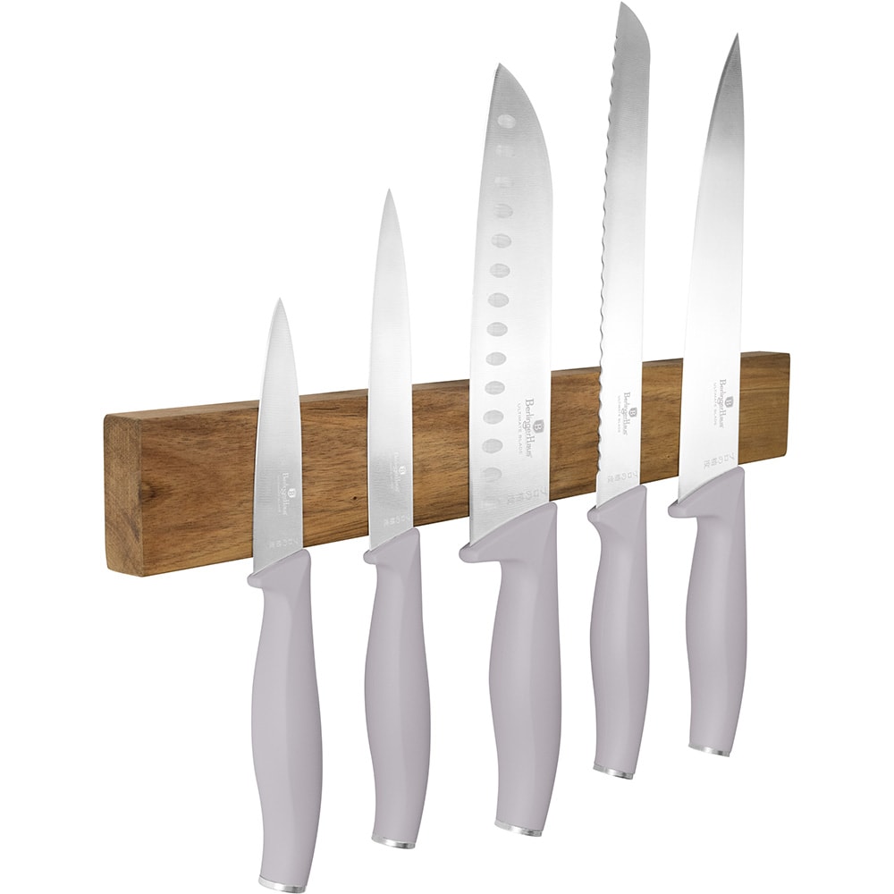 Set cutite BERLINGER HAUS BH/2946 + suport magnetic, 5 piese, otel, 9-20cm, gri