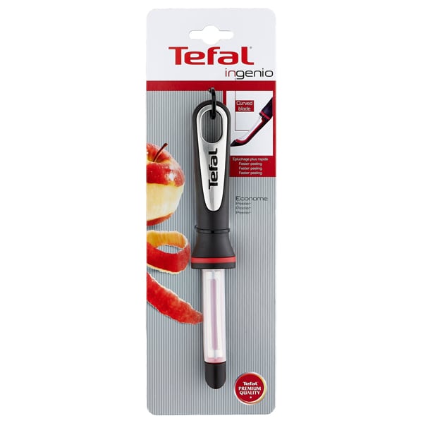Accesoriu pentru decojit legume si fructe TEFAL Ingenio K2071014, negru-rosu