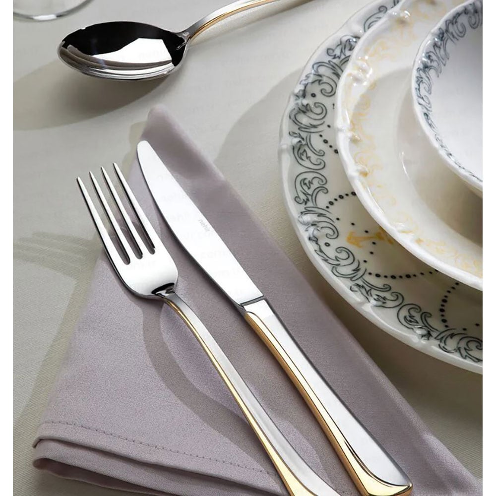 Set tacamuri NEHIR Maksi, 24 piese, inox, auriu