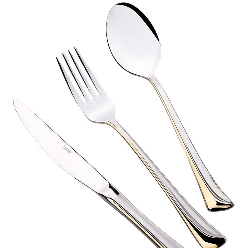 Set tacamuri NEHIR Maksi, 24 piese, inox, auriu