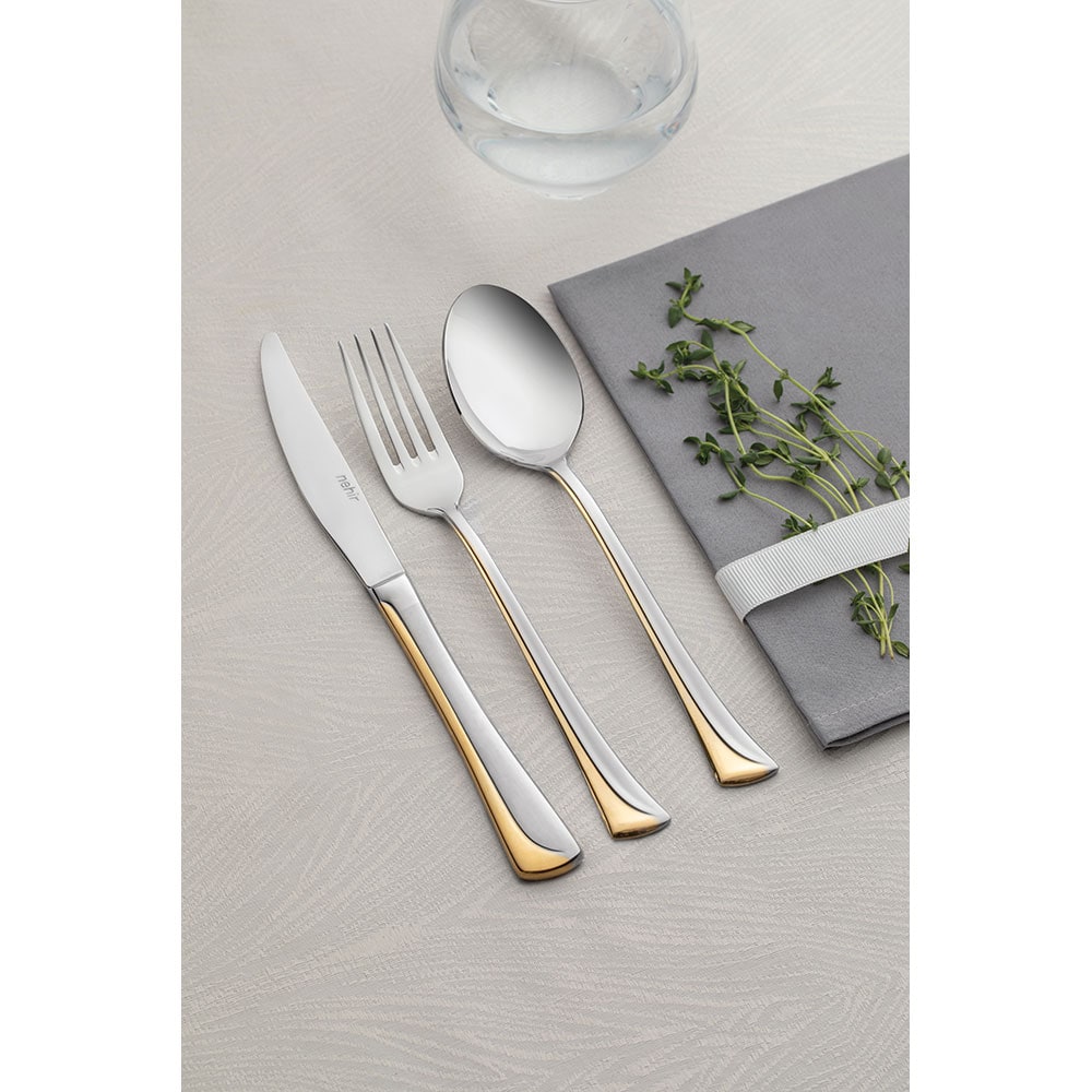 Set tacamuri NEHIR Maksi, 24 piese, inox, auriu