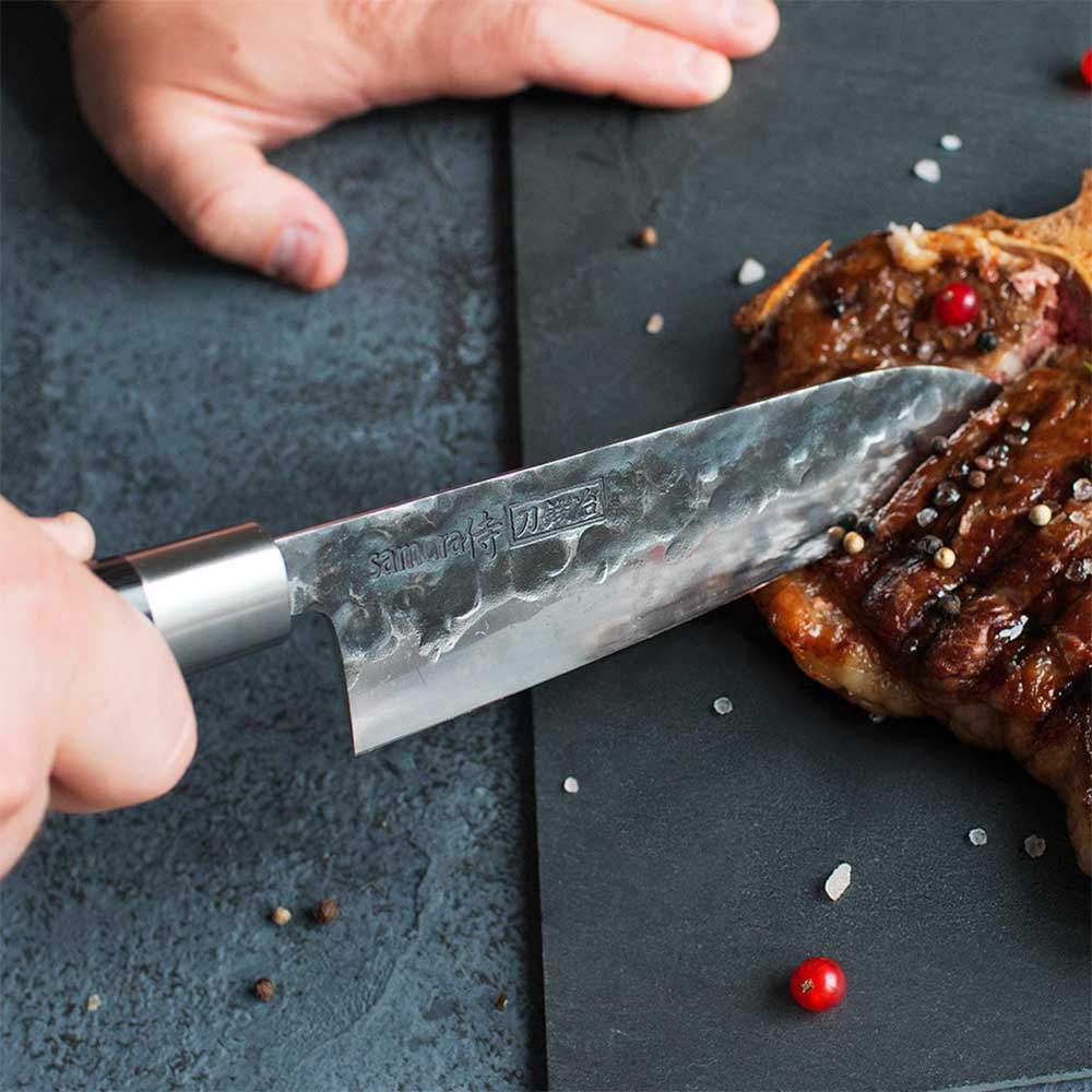 Set cutite SAMURA Blacksmith, 3 piese, 16.2 - 18.2cm, inox, negru