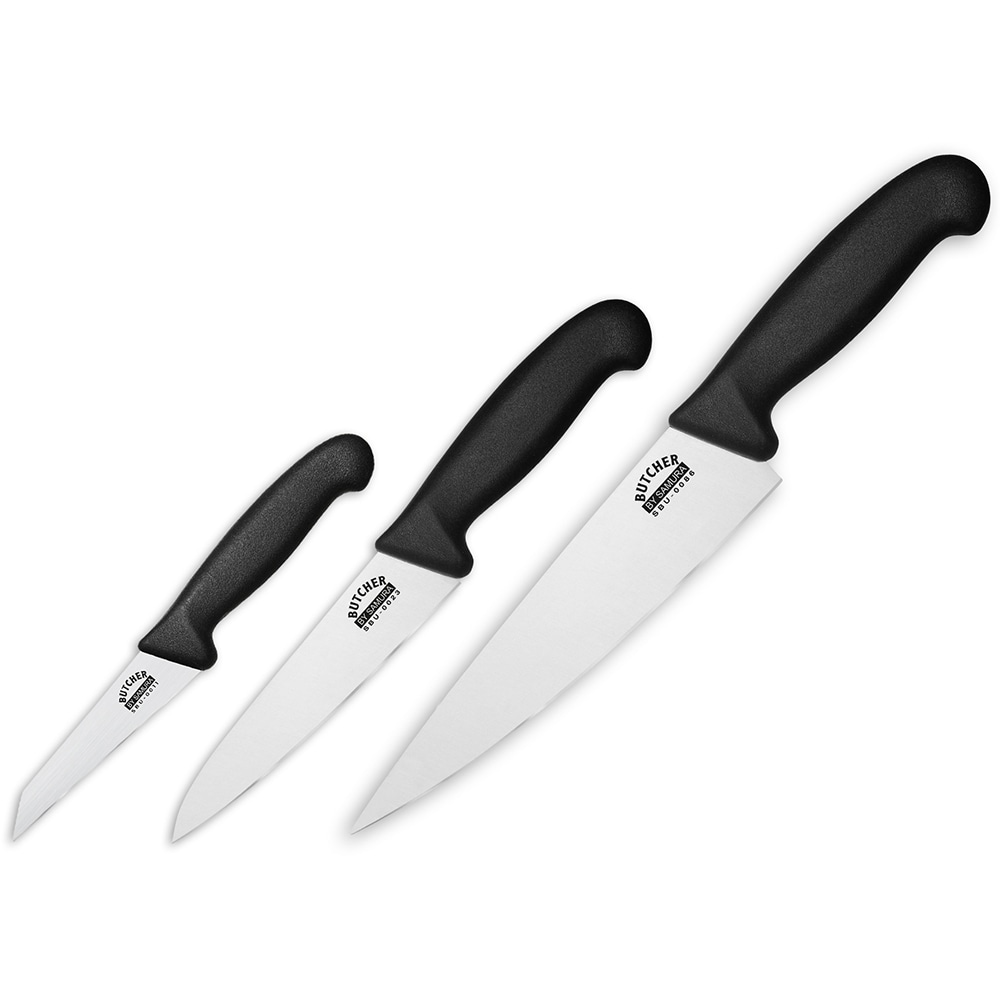 Set cutite SAMURA Butcher SBU-0220, 3 piese, otel, negru