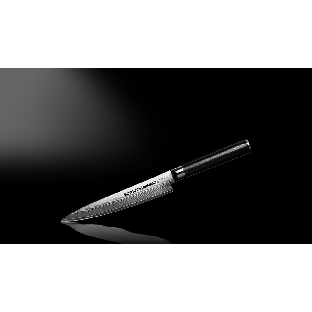 Cutit universal SAMURA Damascus SD-0023, 15cm, otel, negru