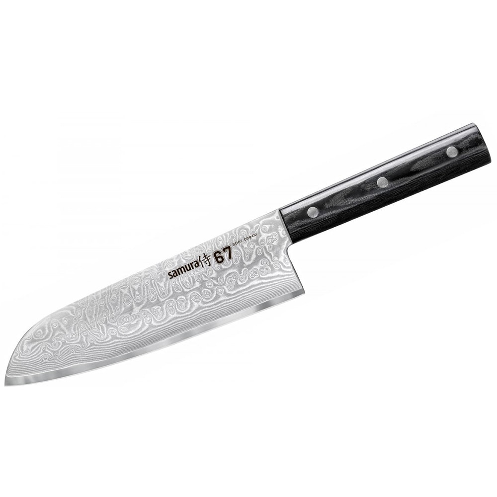 Cutit Santoku Damascus SD67-0094M, 17.5cm, otel, negru