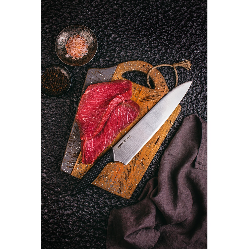 Cutit Chef SAMURA Golf SG-0087, 24cm, otel, negru