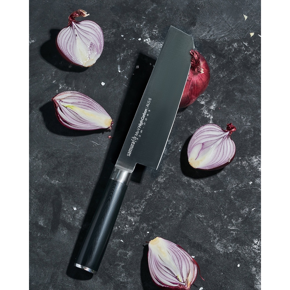 Cutit SAMURA Mo-V Nakiri SM-0043, 16.7cm, otel, negru