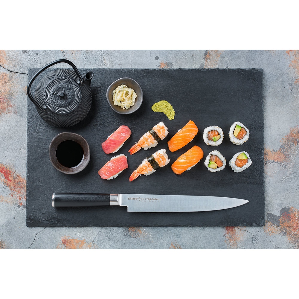 Cutit feliere SAMURA MO-V SM-0045, 23cm, otel, negru