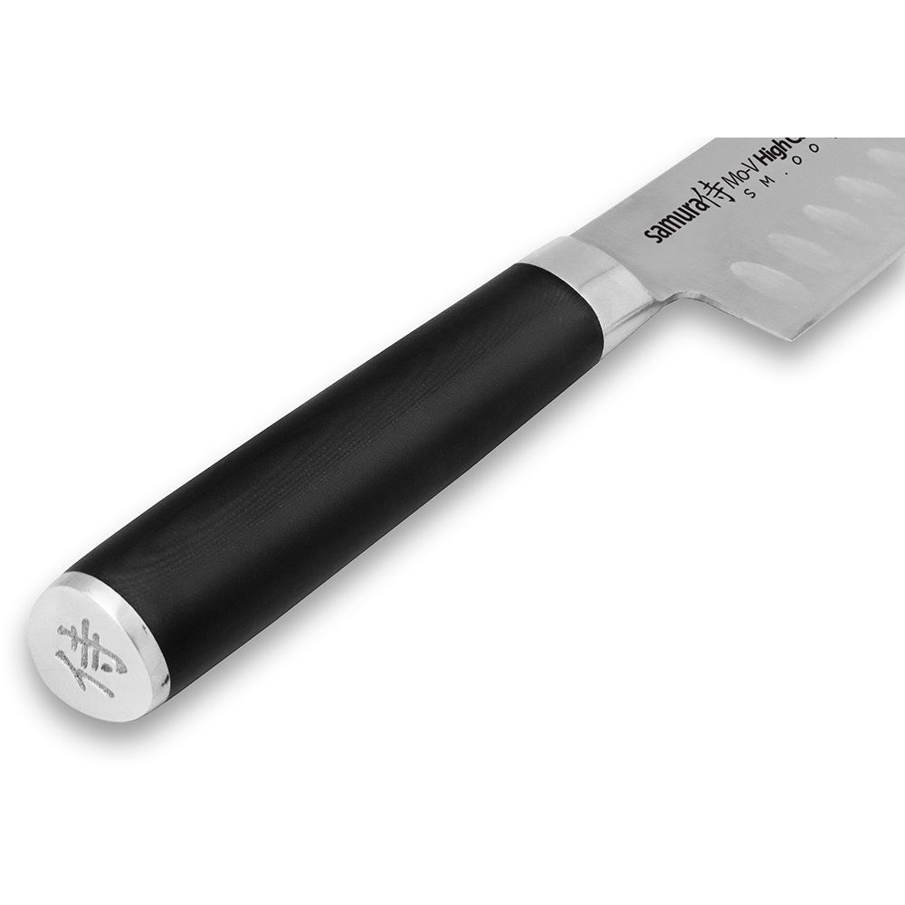 Cutit Santoku SAMURA MO-V SM-0093, 13.8cm, otel, negru