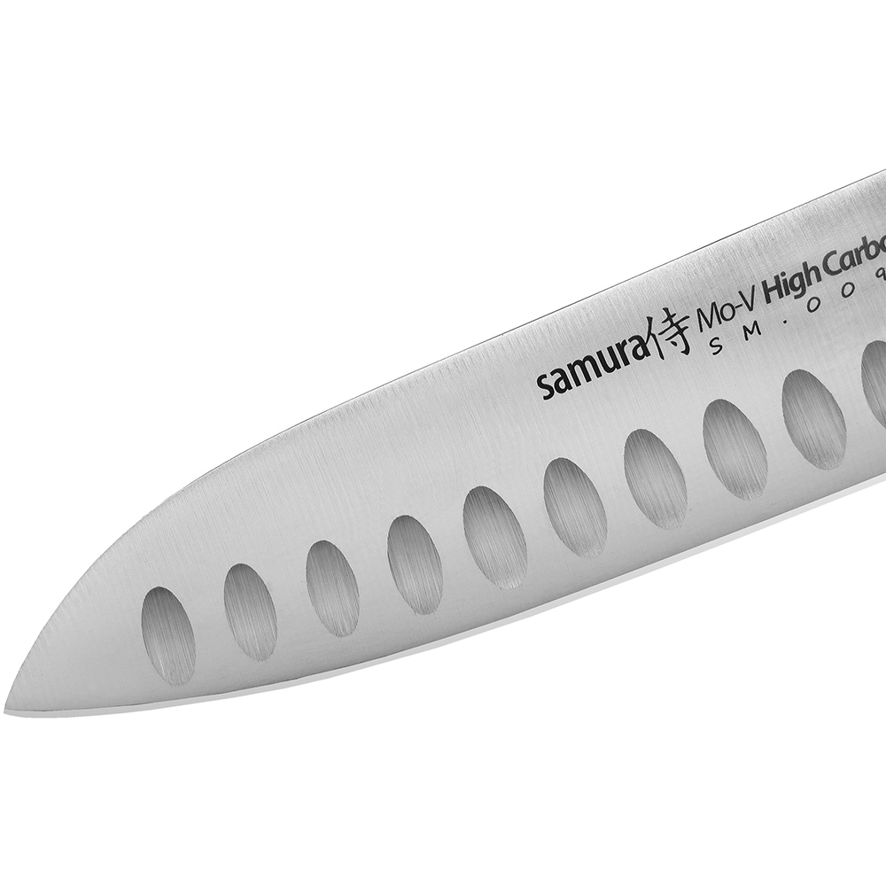 Cutit Santoku SAMURA MO-V SM-0093, 13.8cm, otel, negru