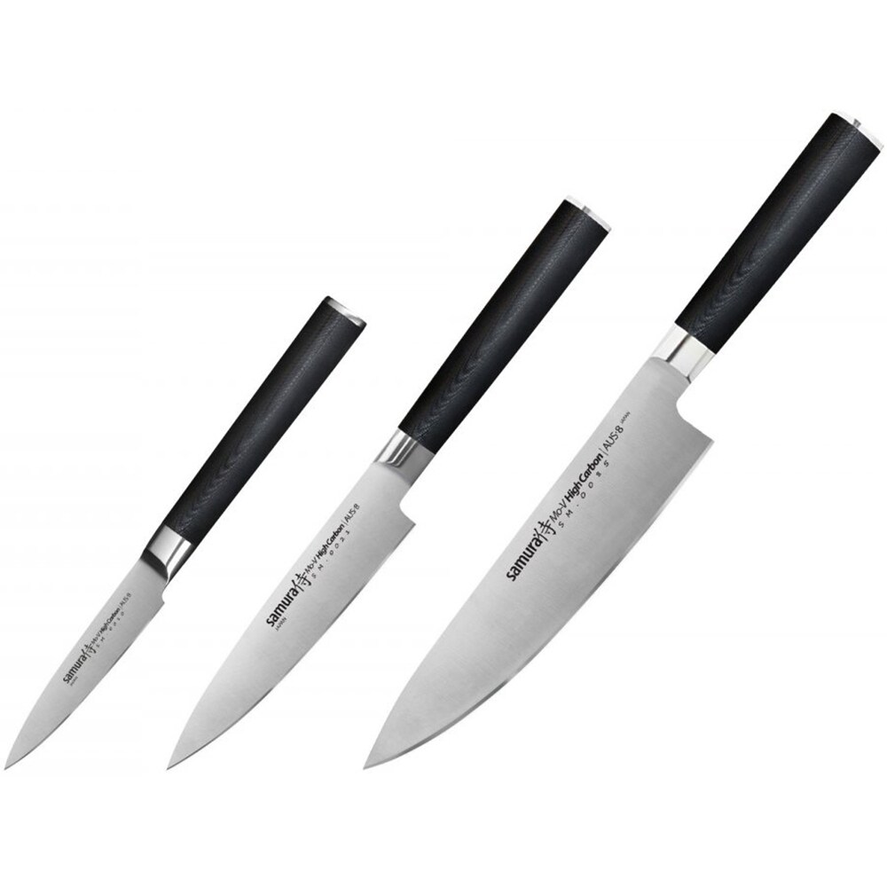 Set cutite SAMURA SAMURA MO-V SM-0230, 3 piese, 9-20cm, otel, negru