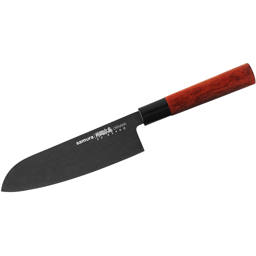 Cutit Santoku SAMURA Okinawa SO-0194B, 17.5cm, otel, negru