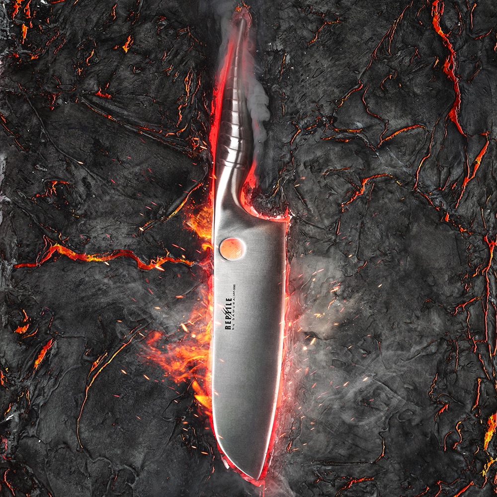 Cutit Santoku SAMURA Reptile SRP-0095, 17cm, otel, argintiu