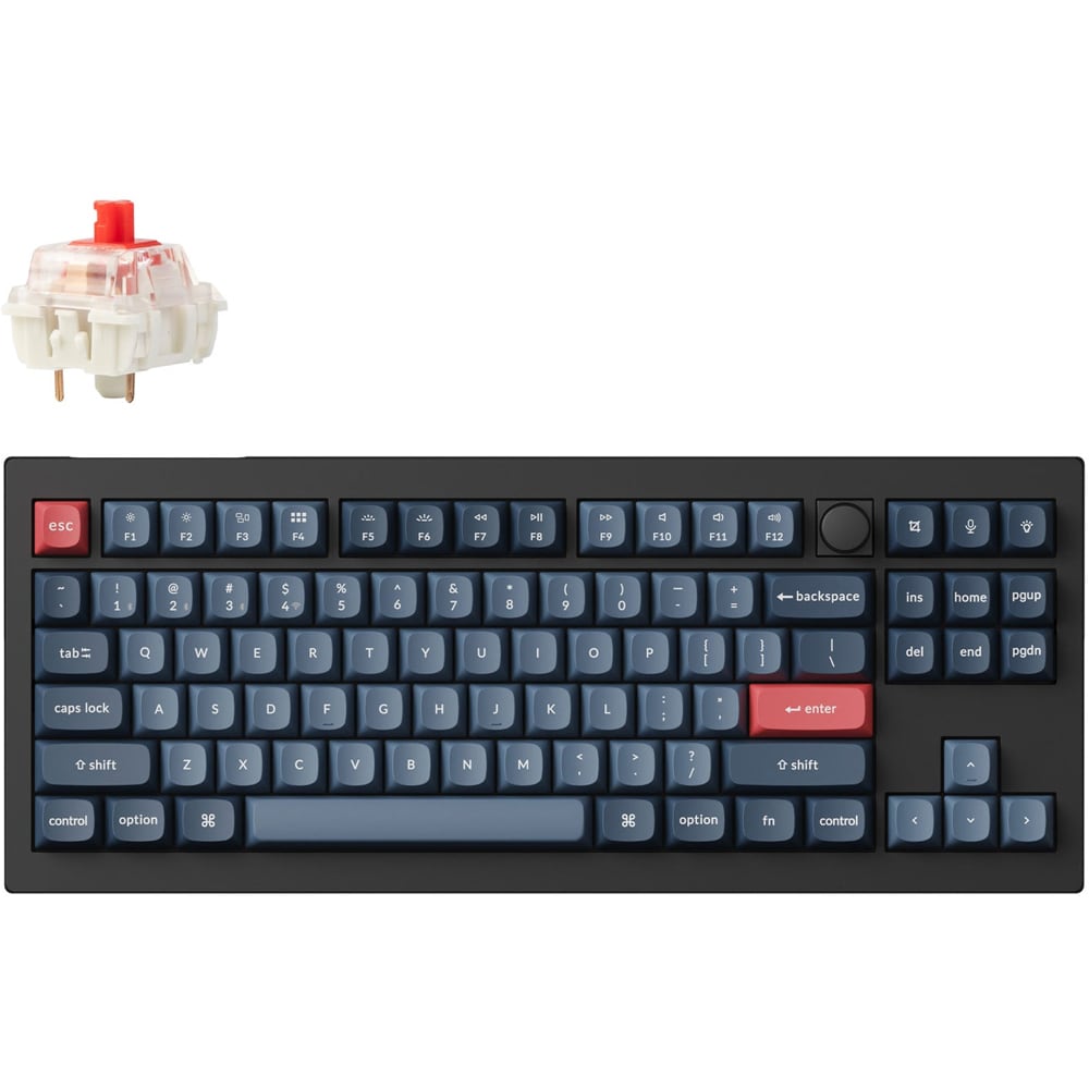 Tastatura Gaming Wireless mecanica KEYCHRON V3 MAX QMK/VIA TKL, Gateron Jupiter Red Switches, Bluetooth, USB, Layout US, negru