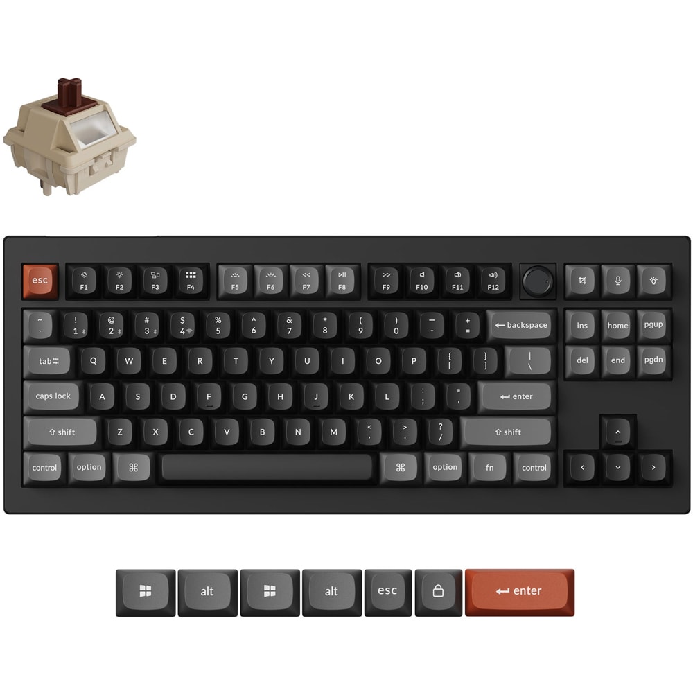 Tastatura Gaming Wireless mecanica KEYCHRON V3 Ultra, Bluetooth, USB, Layout US, negru