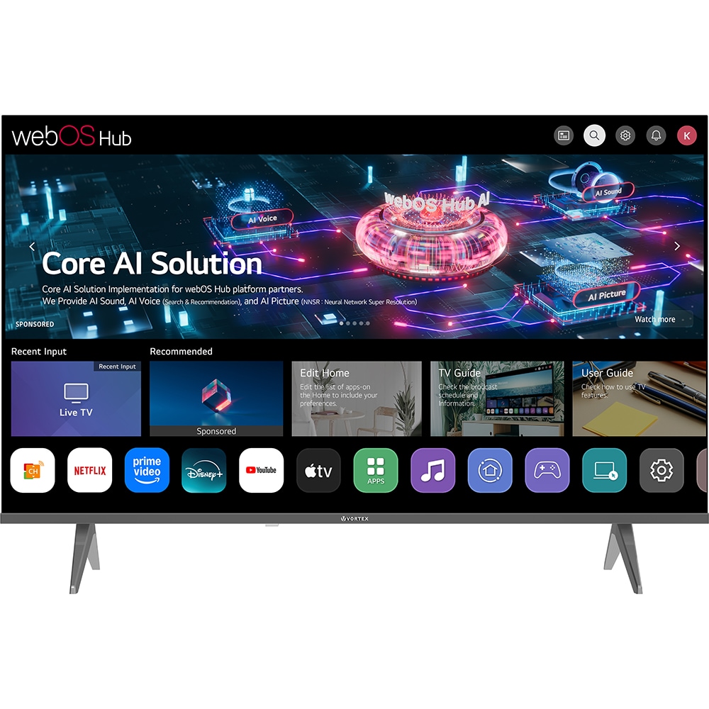Televizor LED Smart VORTEX V43EVA2W3S, 4K Ultra HD, 108cm