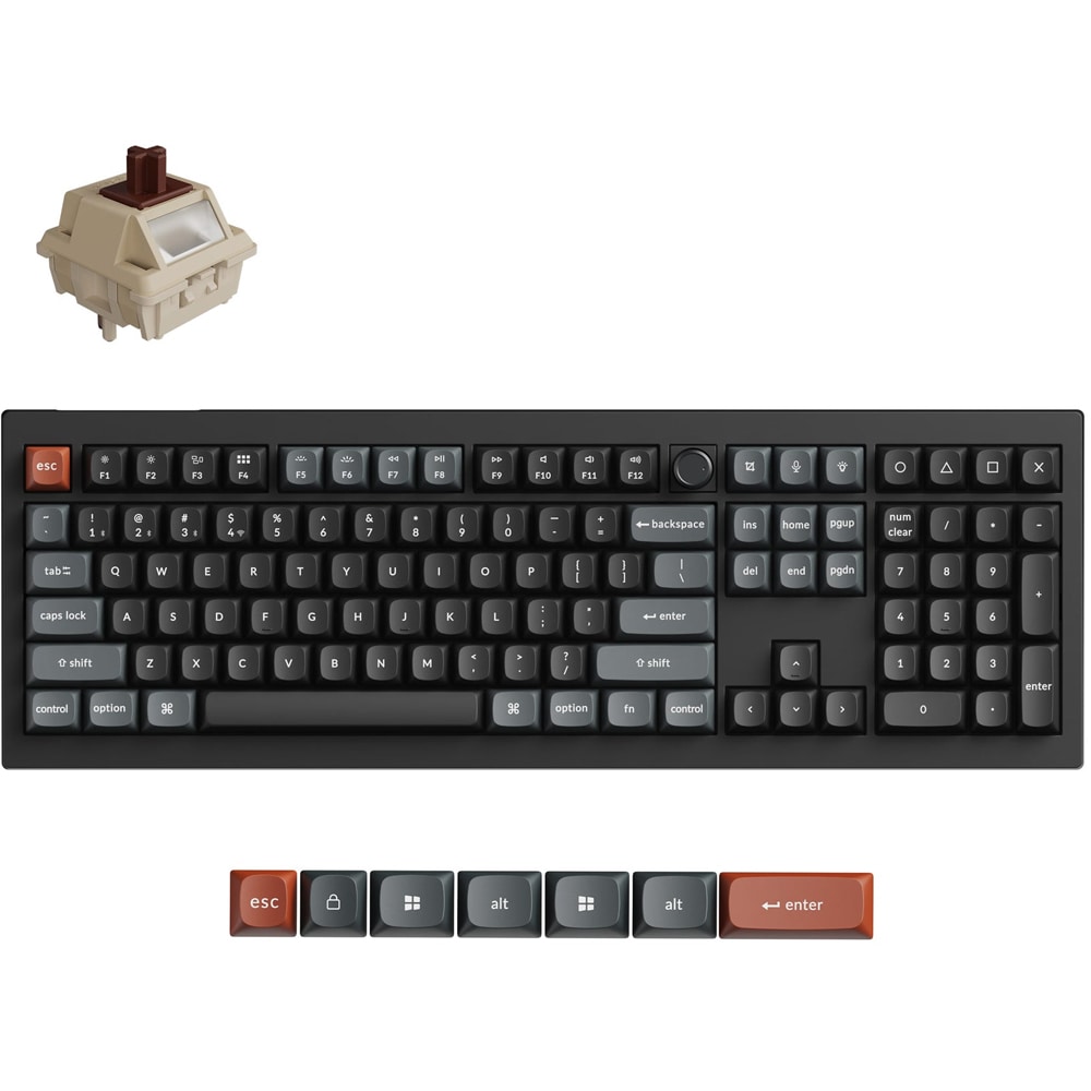 Tastatura Gaming Wireless mecanica KEYCHRON V6 Ultra, Bluetooth, USB, Layout US, negru