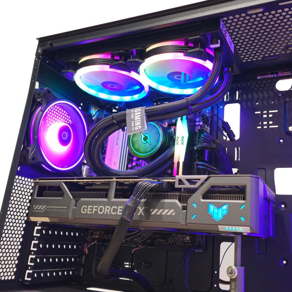 Sistem Desktop Gaming MYRIA Style V92W Powered by ASUS, AMD RYZEN 5 9600X  pana la 5.4GHz, 32GB, SSD 1TB, NVIDIA GeForce RTX 5070 TI 16GB, Windows 11 Home