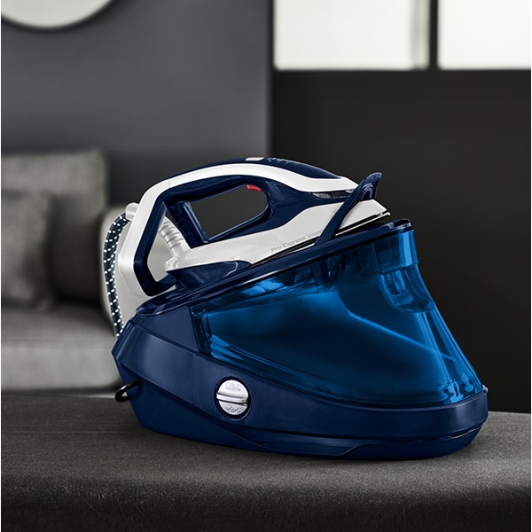 Statie de calcat TEFAL Pro Express Vision GV9812E0, 3000W, 700g/min, 1100ml, talpa Durilium AirGlide Autoclean, albastru-alb