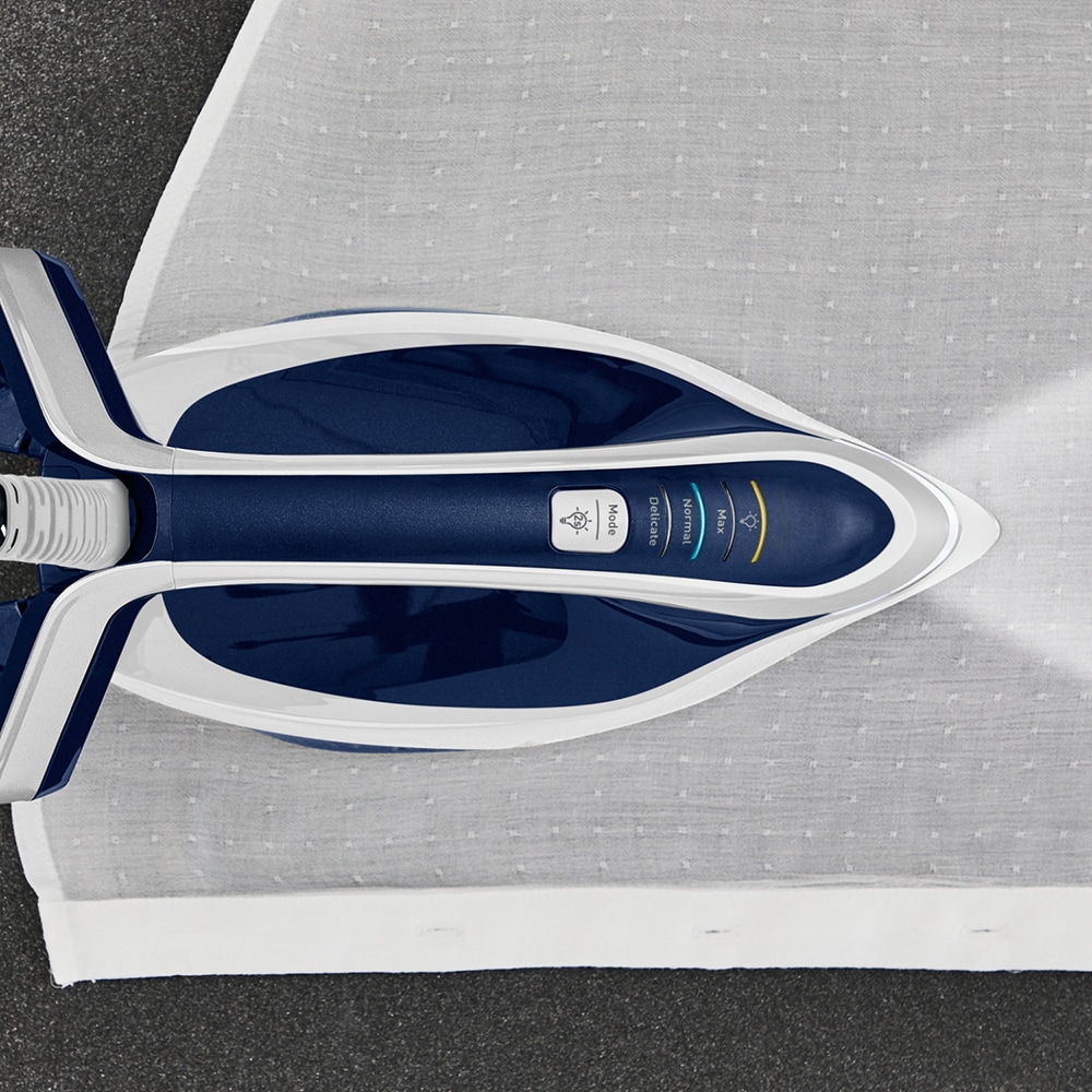 Statie de calcat TEFAL Pro Express Vision GV9812E0, 3000W, 700g/min, 1100ml, talpa Durilium AirGlide Autoclean, albastru-alb