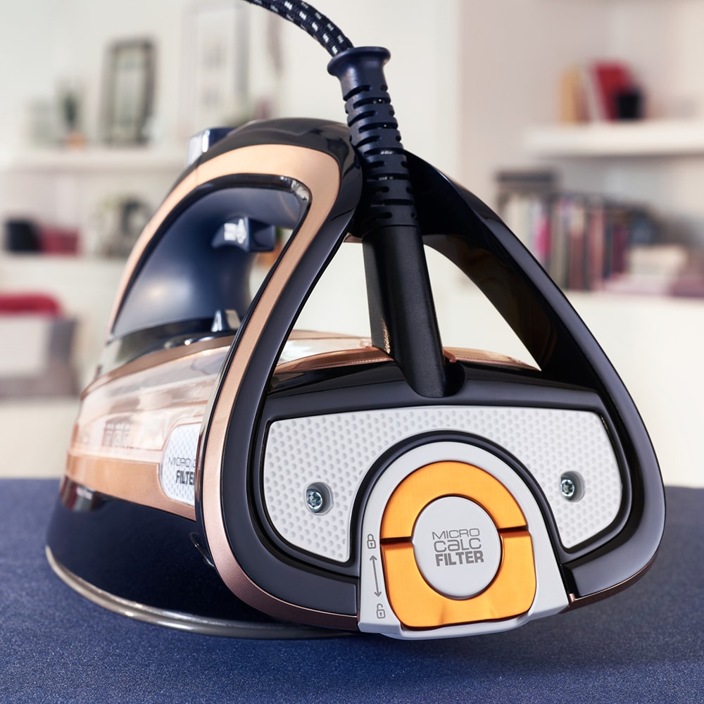 Fier de calcat TEFAL Ultimate Pure FV9845E0, 3000W, 260g/min, 350ml, talpa Durilium AirGlide, maro-negru