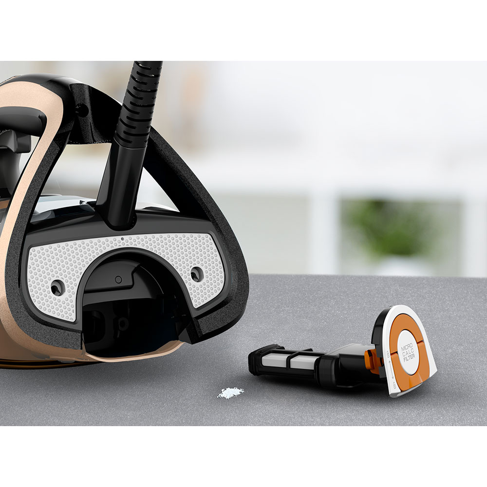 Fier de calcat TEFAL Ultimate Pure FV9852E0, 3200W, 300g/min, 350ml, talpa Durilium AirGlide AutoClean, auriu-negru