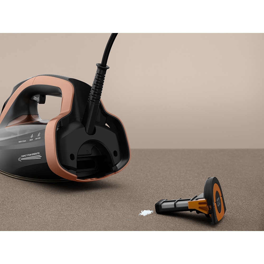 Fier de calcat TEFAL Ultimate Power Pro FV9E50E0, 3200W, 300g/min, 350ml, talpa ceramica, negru-roz