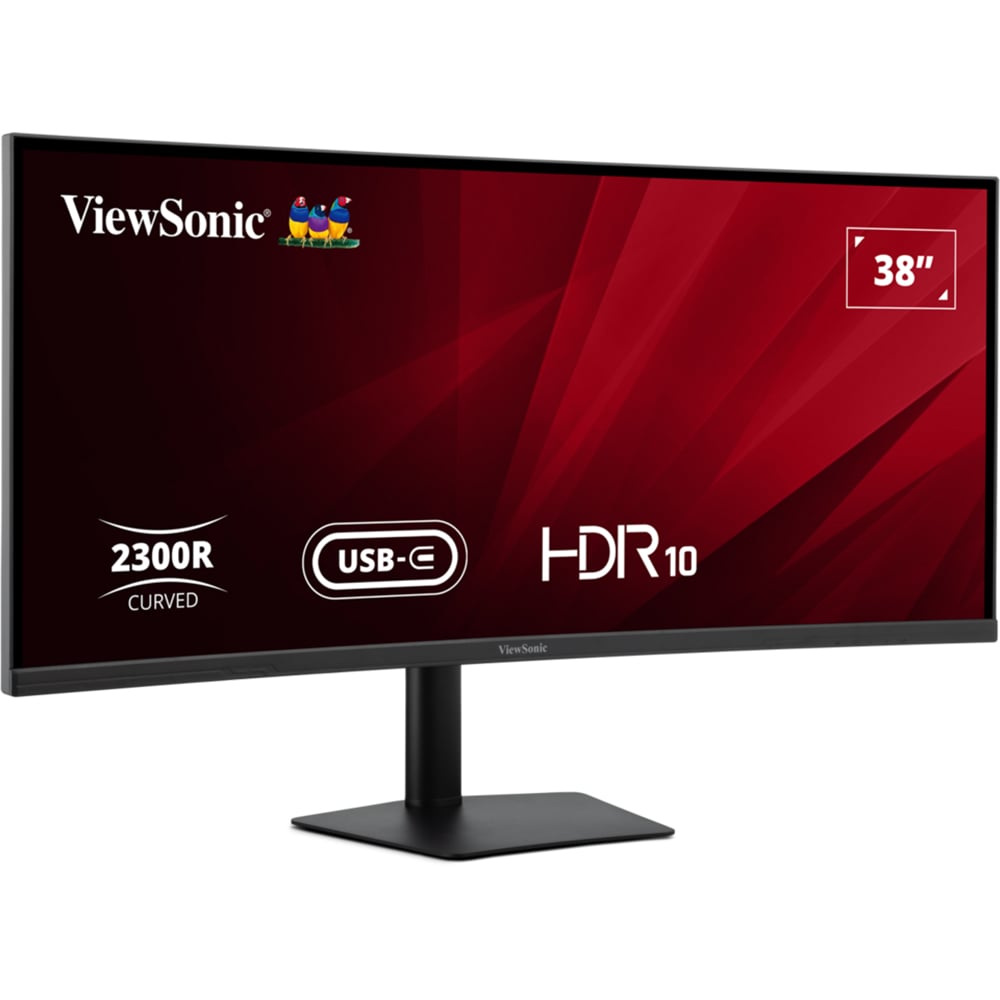 Monitor curbat LED IPS VIEWSONIC VA3820C, 38", WQHD+, 75Hz, HDR10, Flicker-Free, negru
