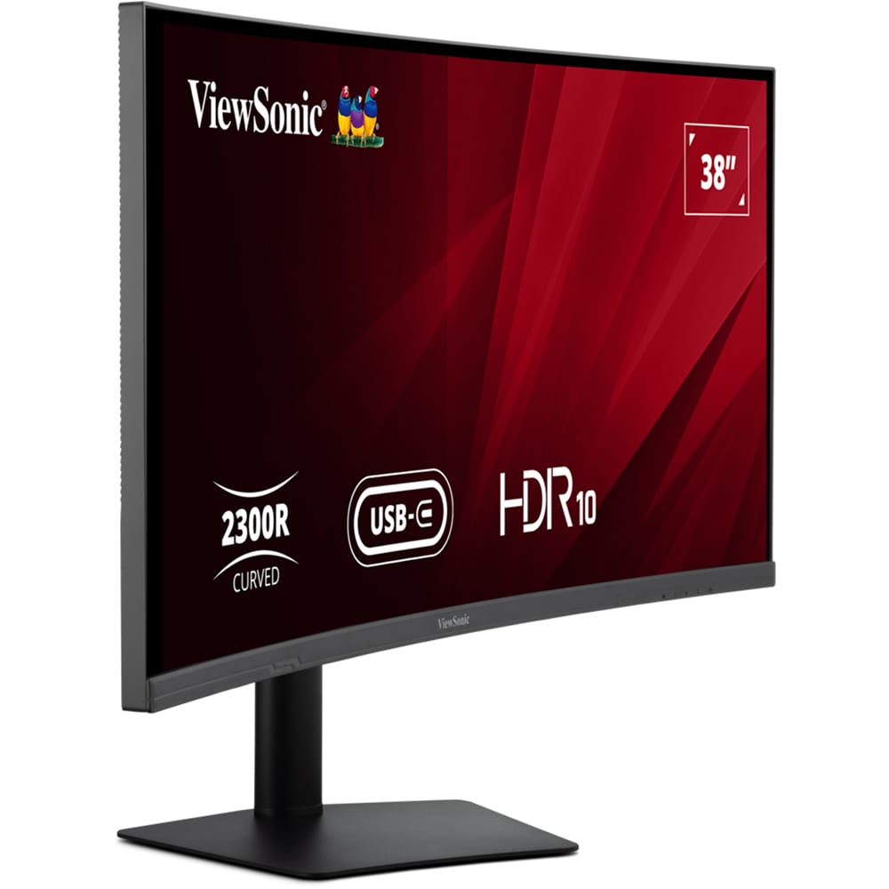 Monitor curbat LED IPS VIEWSONIC VA3820C, 38", WQHD+, 75Hz, HDR10, Flicker-Free, negru