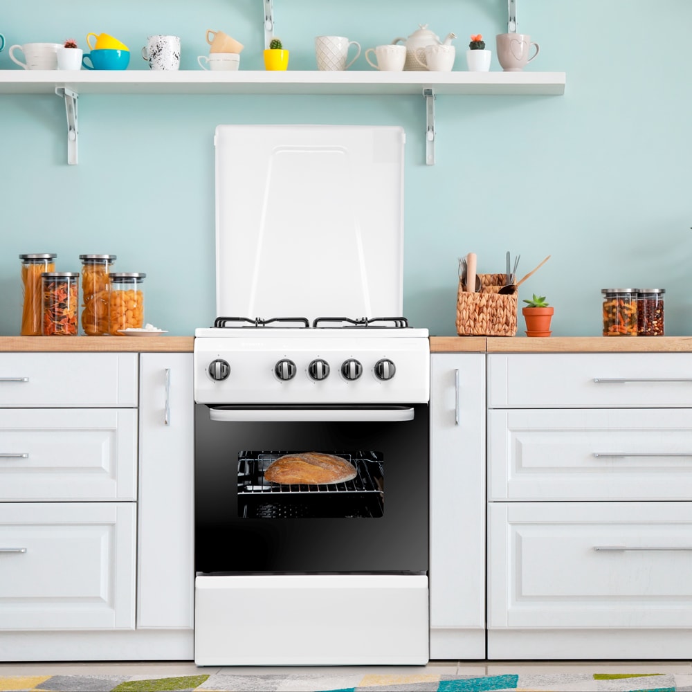 Aragaz VORTEX VAG5050WH01K, 4 arzatoare, Gaz, L 50 cm, alb