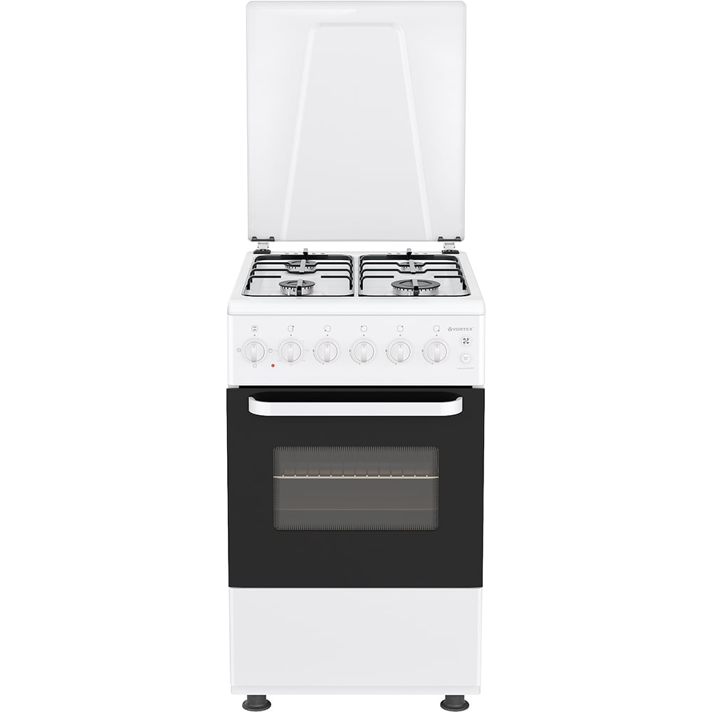 Aragaz VORTEX VAM5060WH02K, 4 arzatoare, Gaz + Electric, L 50 cm, alb