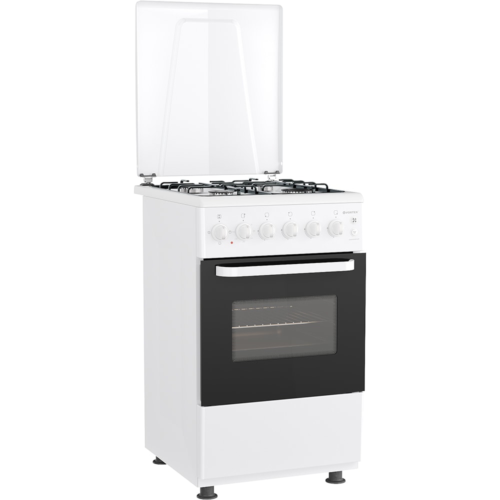 Aragaz VORTEX VAM5060WH02K, 4 arzatoare, Gaz + Electric, L 50 cm, alb